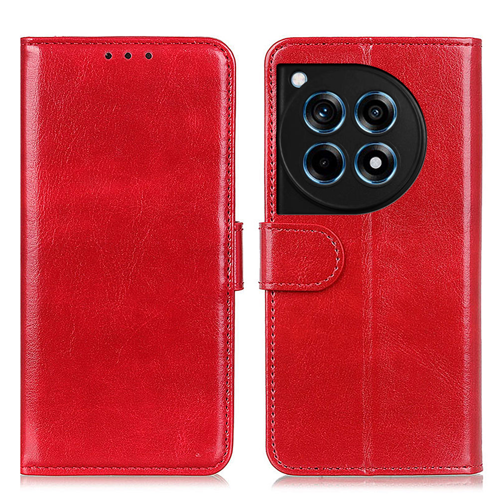 For OnePlus Ace 3 5G / 12R 5G Wallet Case Crazy Horse Texture Phone Leather Cover