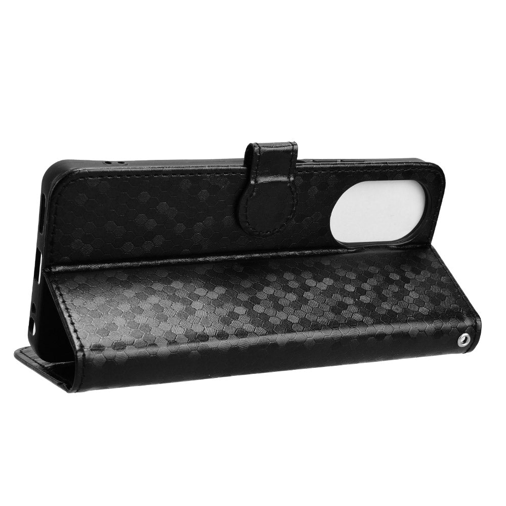 For Realme C67 4G Wallet Case Dots Imprinted Leather Stand Phone Cover