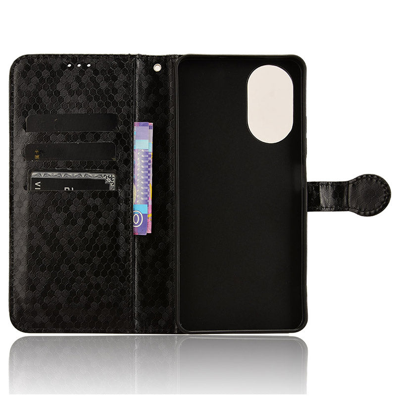For Realme C67 4G Wallet Case Dots Imprinted Leather Stand Phone Cover