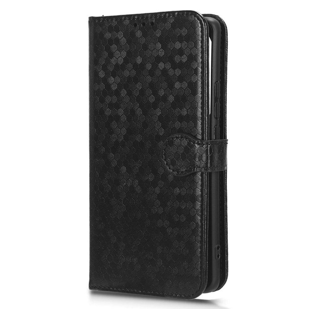 For Realme C67 4G Wallet Case Dots Imprinted Leather Stand Phone Cover