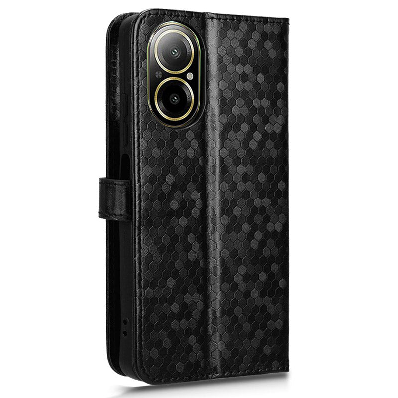 For Realme C67 4G Wallet Case Dots Imprinted Leather Stand Phone Cover