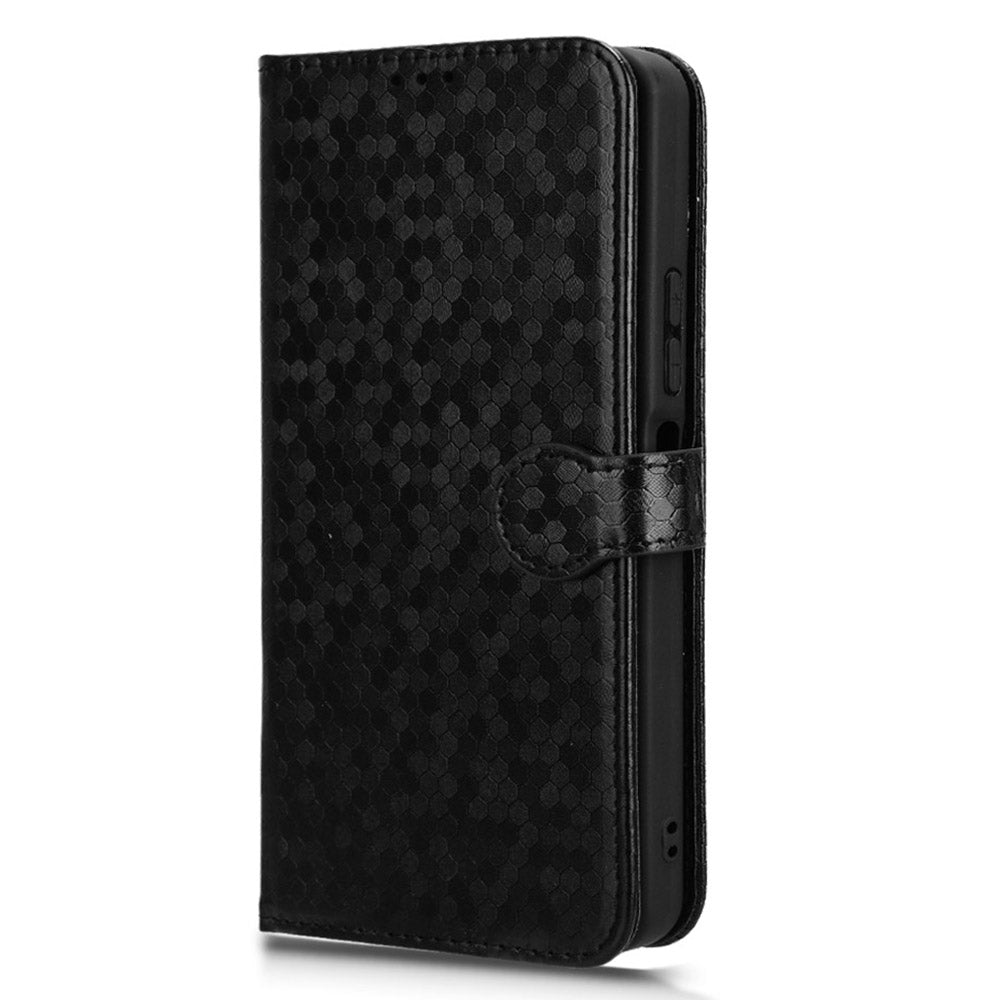 For Xiaomi Redmi A3 / Poco C61 4G Case Dots Imprinted PU Leather Viewing Stand Phone Cover