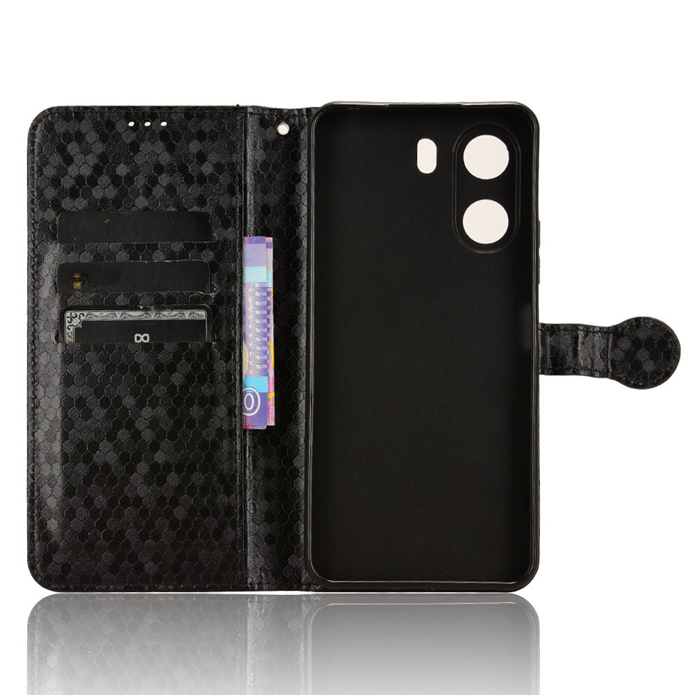 For Xiaomi Redmi 13C 4G / Poco C65 4G Phone Case Leather Viewing Stand Cover with Imprinted Dots