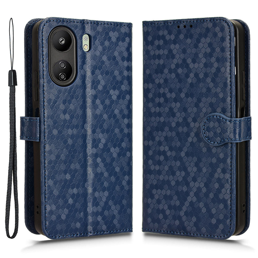For Xiaomi Redmi 13C 4G / Poco C65 4G Phone Case Leather Viewing Stand Cover with Imprinted Dots