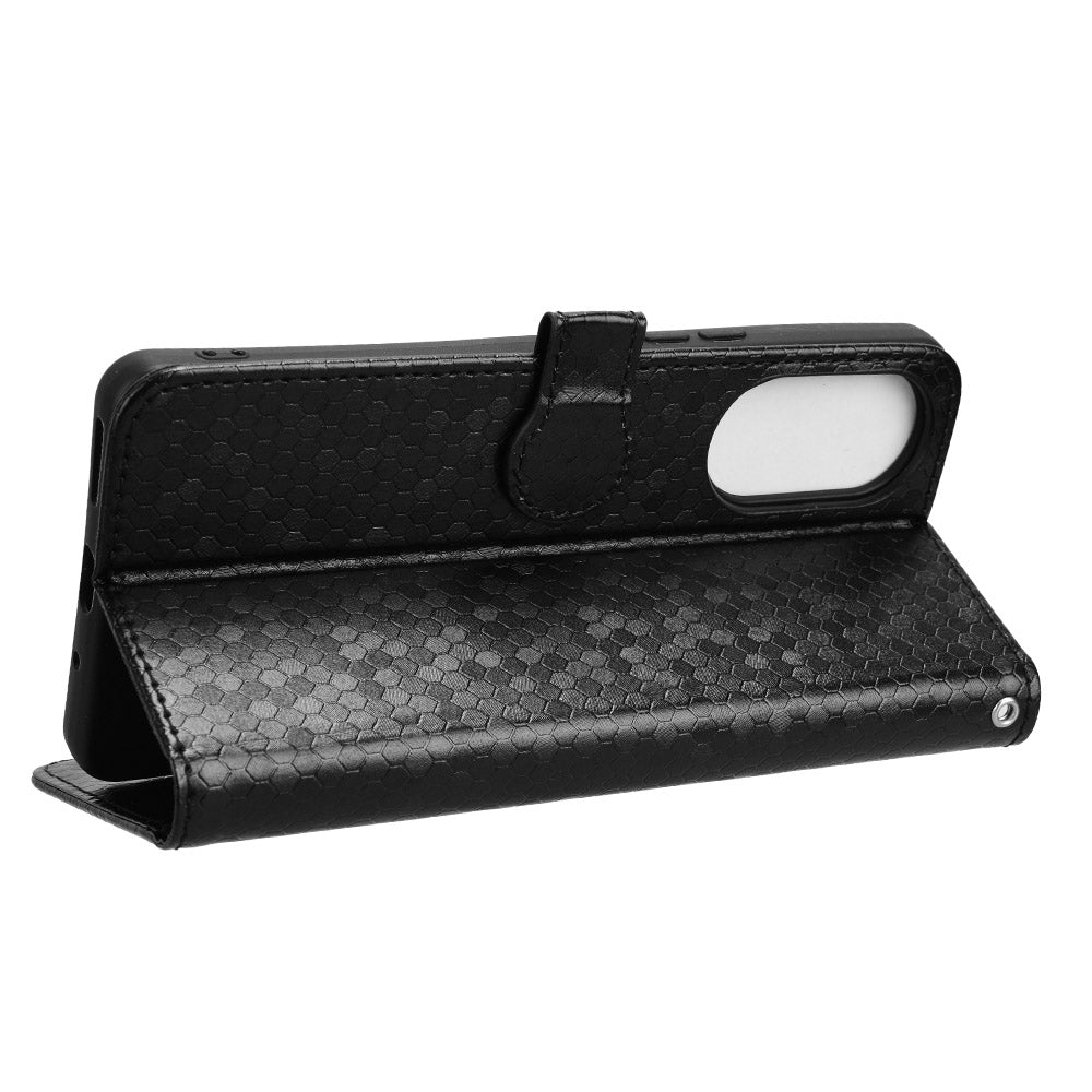 For ZTE Anshin Family A303ZT Case Dots Imprinted Card Holder Phone Cover with Handy Strap