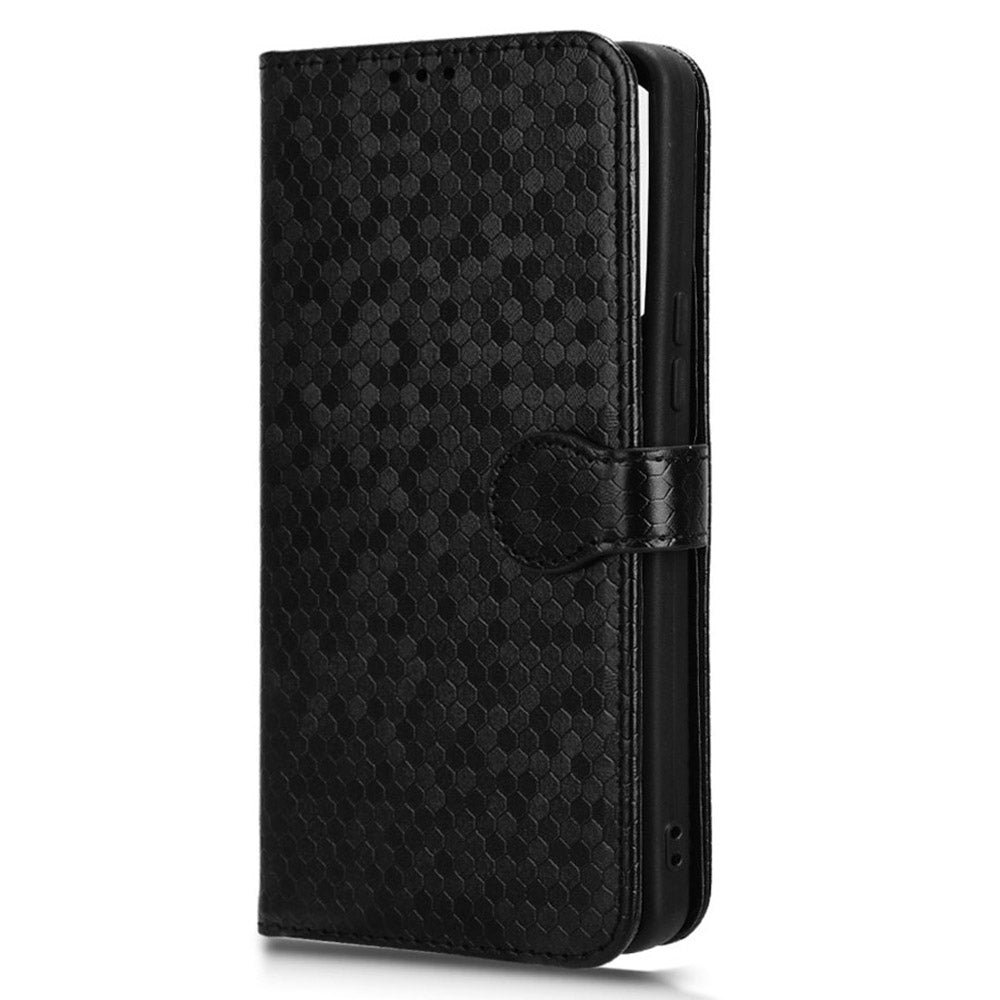 For ZTE Anshin Family A303ZT Case Dots Imprinted Card Holder Phone Cover with Handy Strap