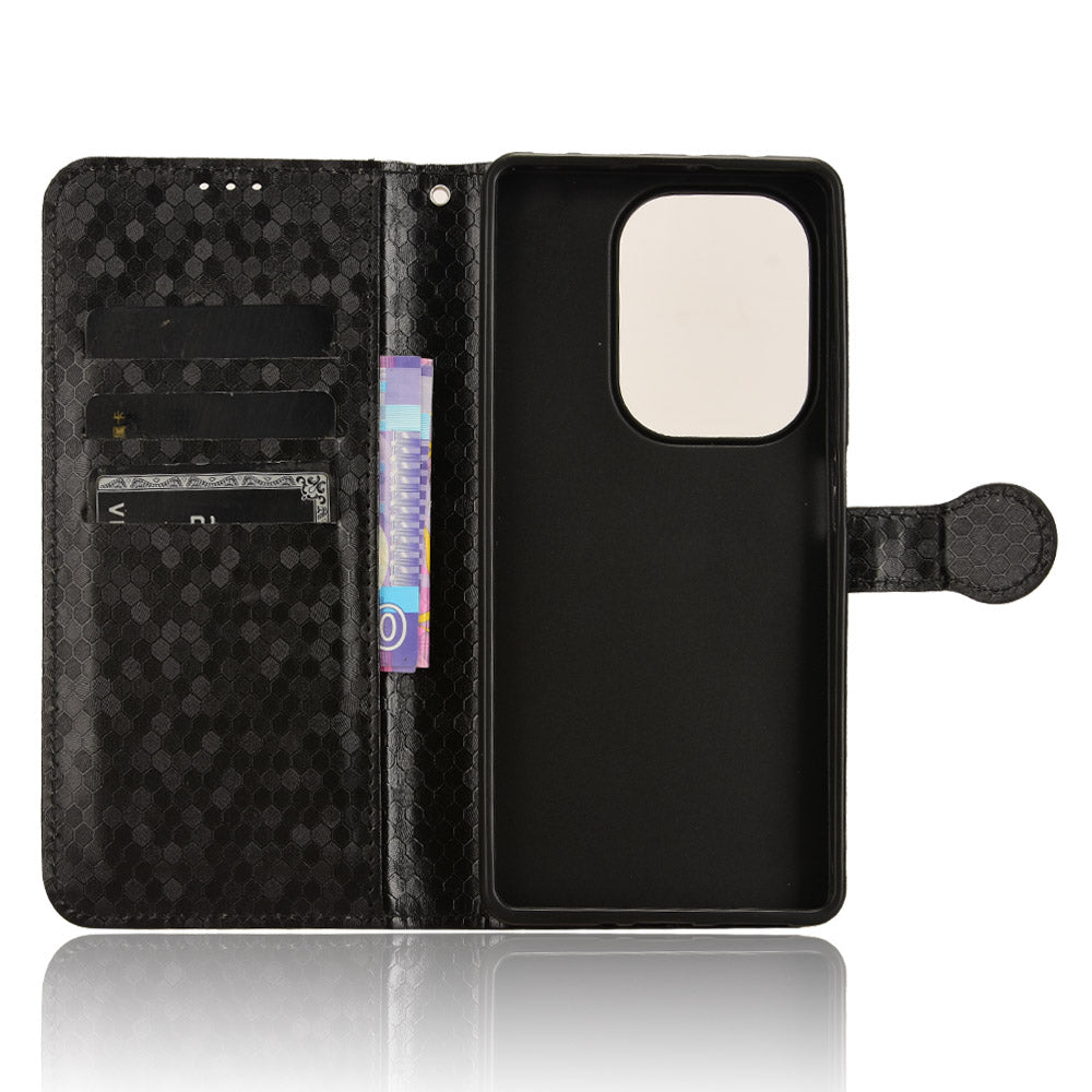 For Xiaomi Redmi Note 13 Pro 4G / Poco M6 Pro 4G Wallet Case Dots Imprinted Magnetic Closing Phone Cover