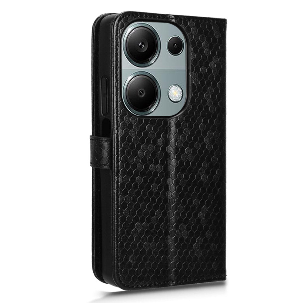 For Xiaomi Redmi Note 13 Pro 4G / Poco M6 Pro 4G Wallet Case Dots Imprinted Magnetic Closing Phone Cover