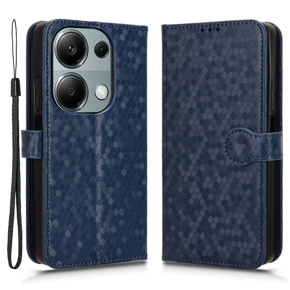 For Xiaomi Redmi Note 13 Pro 4G / Poco M6 Pro 4G Wallet Case Dots Imprinted Magnetic Closing Phone Cover