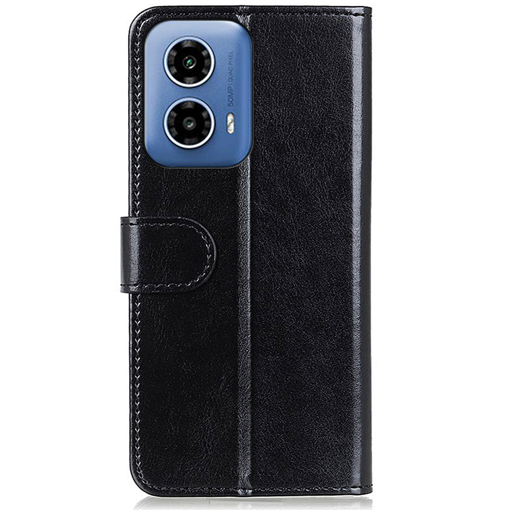 For Motorola Moto G24 Power Wallet Case Crazy Horse Texture Drop Proof Leather Phone Cover