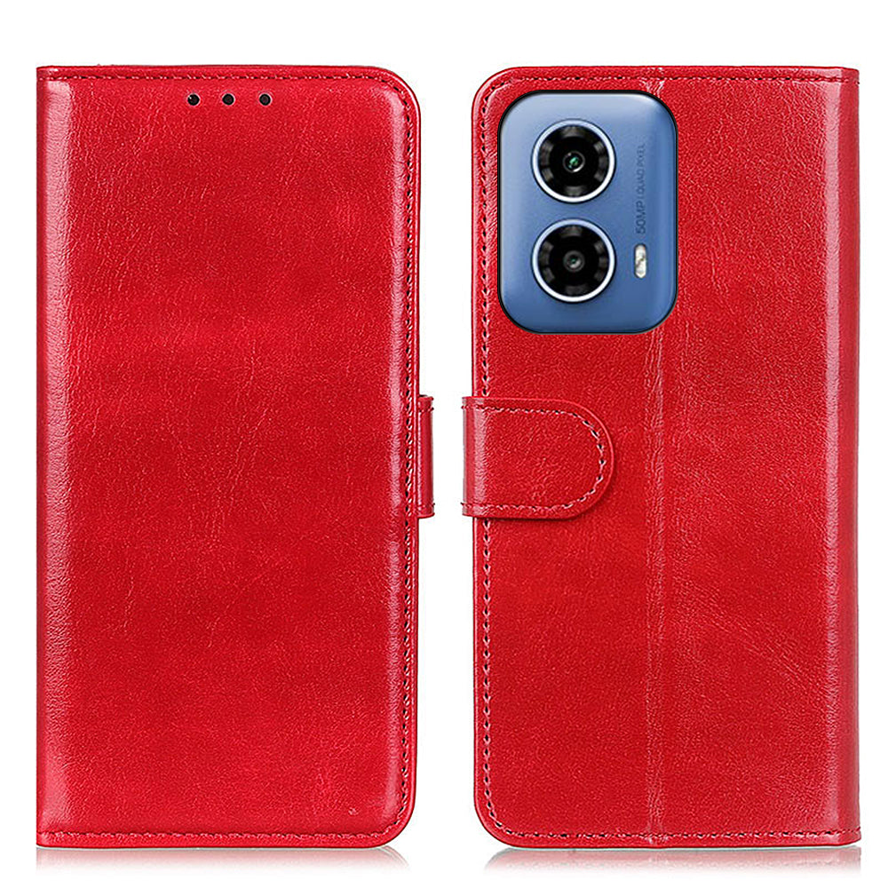 For Motorola Moto G24 Power Wallet Case Crazy Horse Texture Drop Proof Leather Phone Cover