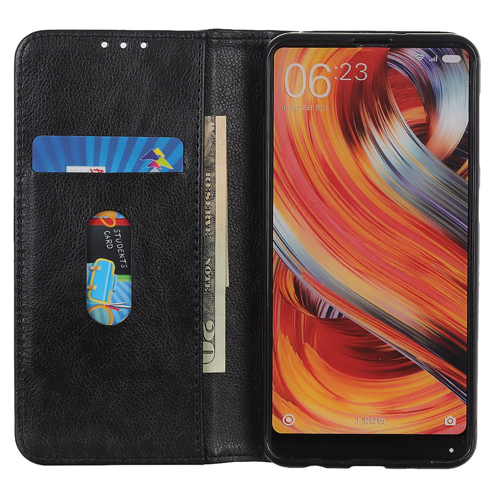 For Motorola Moto G24 Power Case Litchi Texture Split Leather Magnetic Closing Wallet Phone Cover