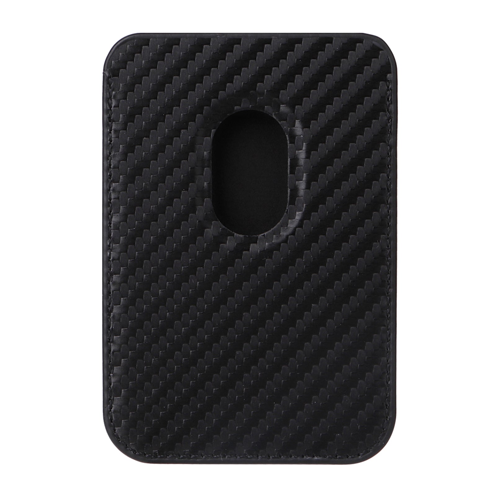 For iPhone 13 Pro Card Holder Case Carbon Fiber PU Covered Hybrid Phone Case Compatible with MagSafe