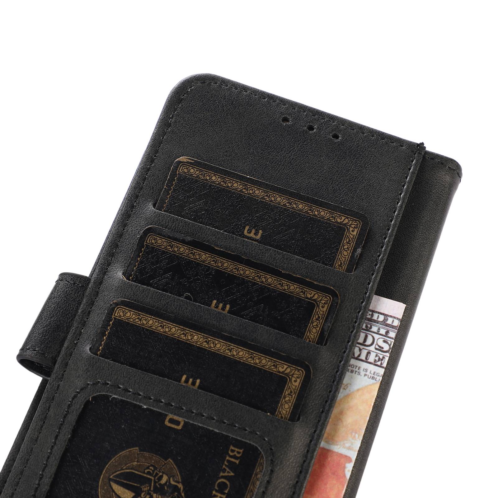For Motorola Moto G24 Power Phone Stand Case PU Leather Cowhide Texture Card Slots Phone Cover