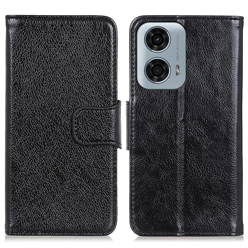 For Motorola Moto G24 Power Phone Case Card Slot Stand Split Leather Nappa Texture Phone Cover