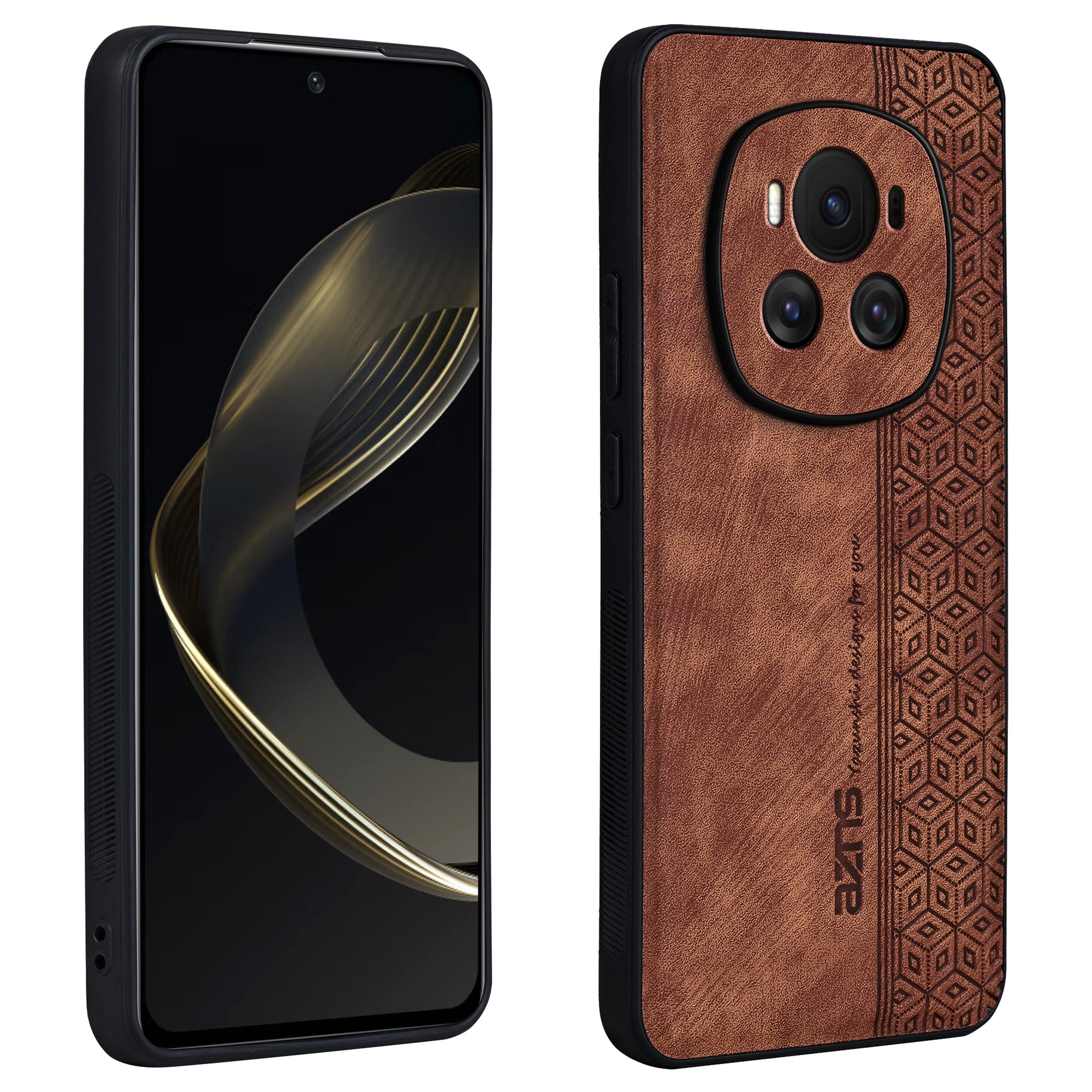 AZNS For Honor Magic6 5G Case Imprinted PU Leather Coated TPU Protective Phone Cover