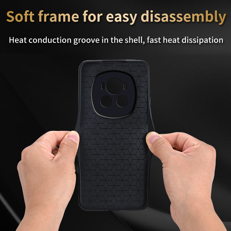 AZNS For Honor Magic6 5G Case Imprinted PU Leather Coated TPU Protective Phone Cover