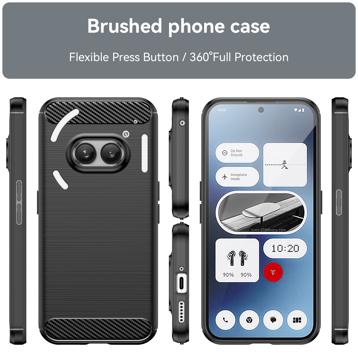 For Nothing Phone (2a) Case Carbon Fiber Texture Phone TPU Cover