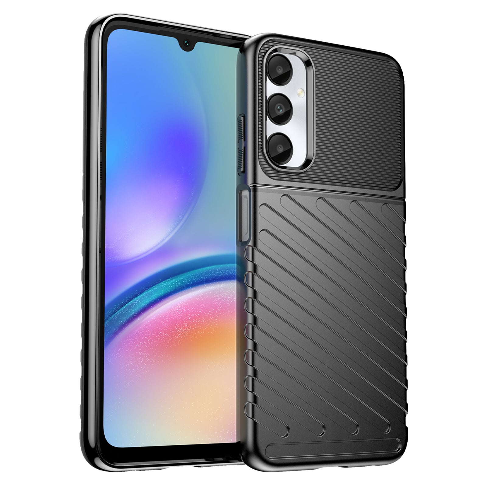 Thunder Series For Samsung Galaxy M14 4G / A05s 4G Case Thickened TPU Twill Texture Back Phone Cover