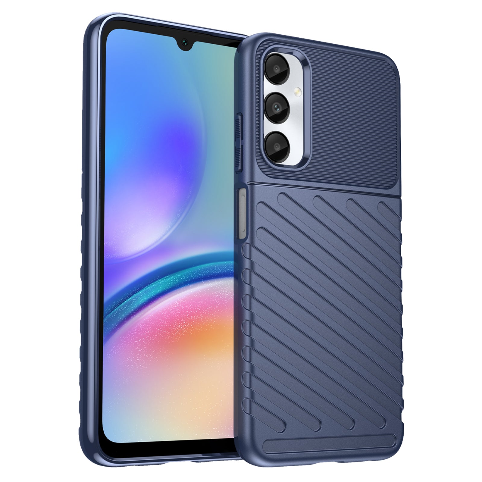 Thunder Series For Samsung Galaxy M14 4G / A05s 4G Case Thickened TPU Twill Texture Back Phone Cover