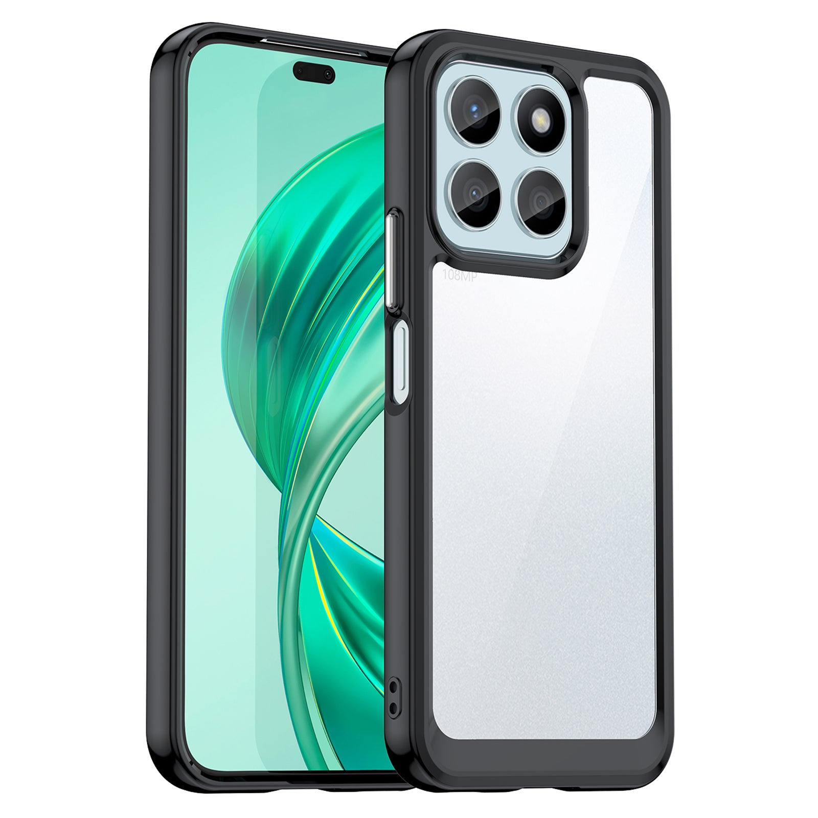 For Honor X8b 4G Phone Case TPU Frame Clear Acrylic Bump Proof Back Cover