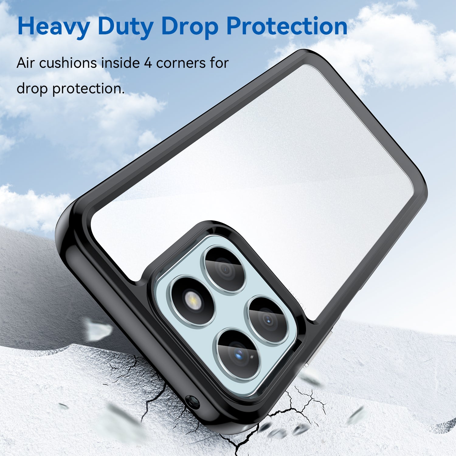 For Honor X8b 4G Phone Case TPU Frame Clear Acrylic Bump Proof Back Cover