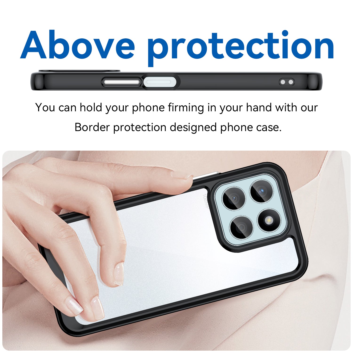 For Honor X8b 4G Phone Case TPU Frame Clear Acrylic Bump Proof Back Cover