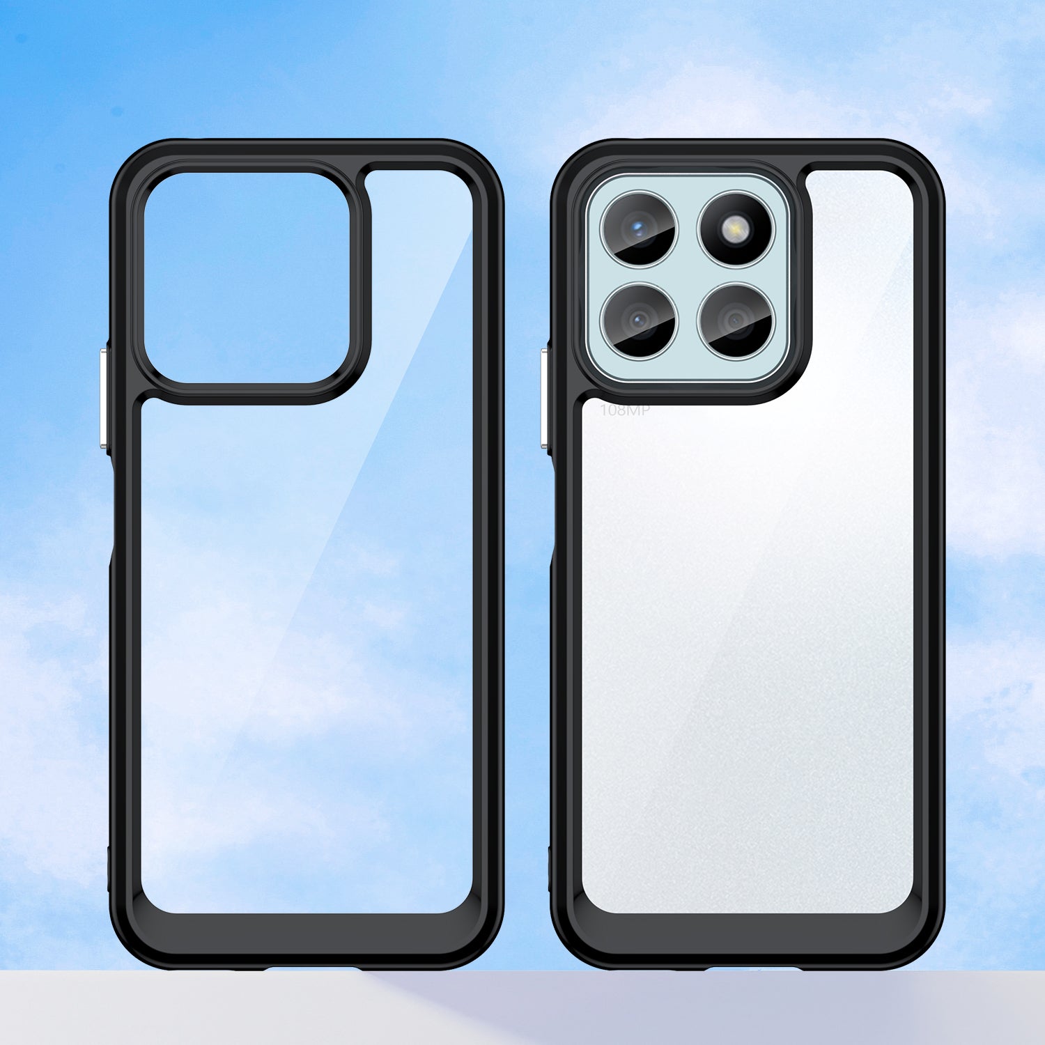For Honor X8b 4G Phone Case TPU Frame Clear Acrylic Bump Proof Back Cover