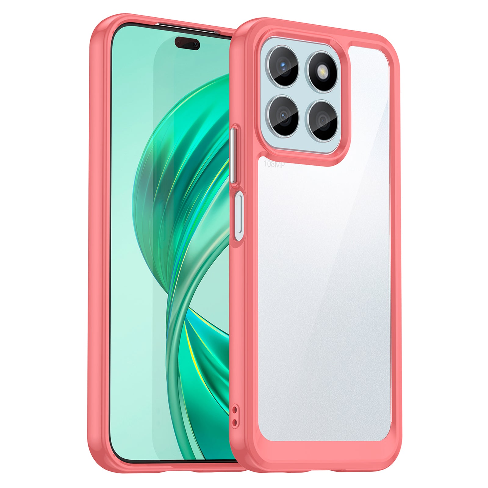 For Honor X8b 4G Phone Case TPU Frame Clear Acrylic Bump Proof Back Cover