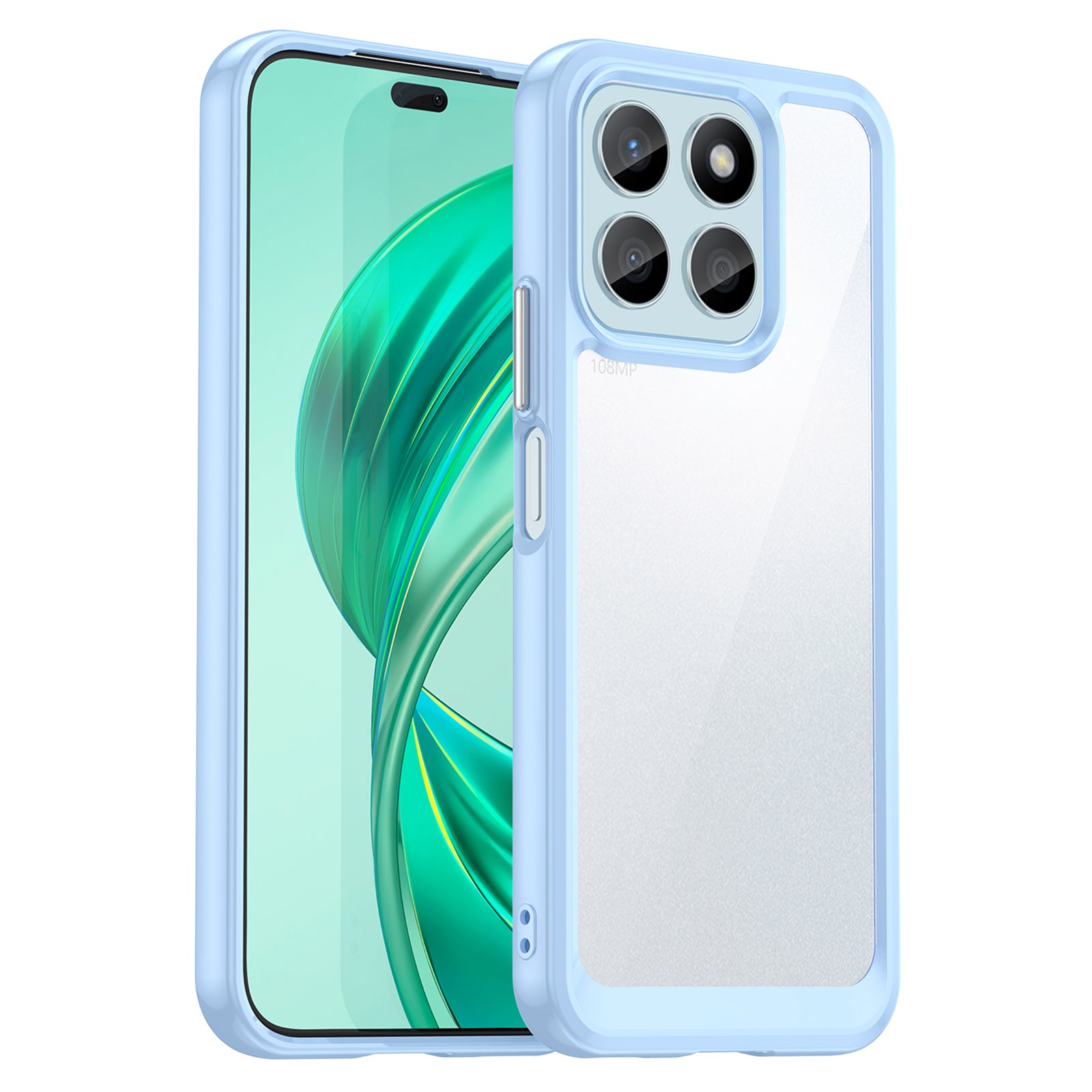 For Honor X8b 4G Phone Case TPU Frame Clear Acrylic Bump Proof Back Cover
