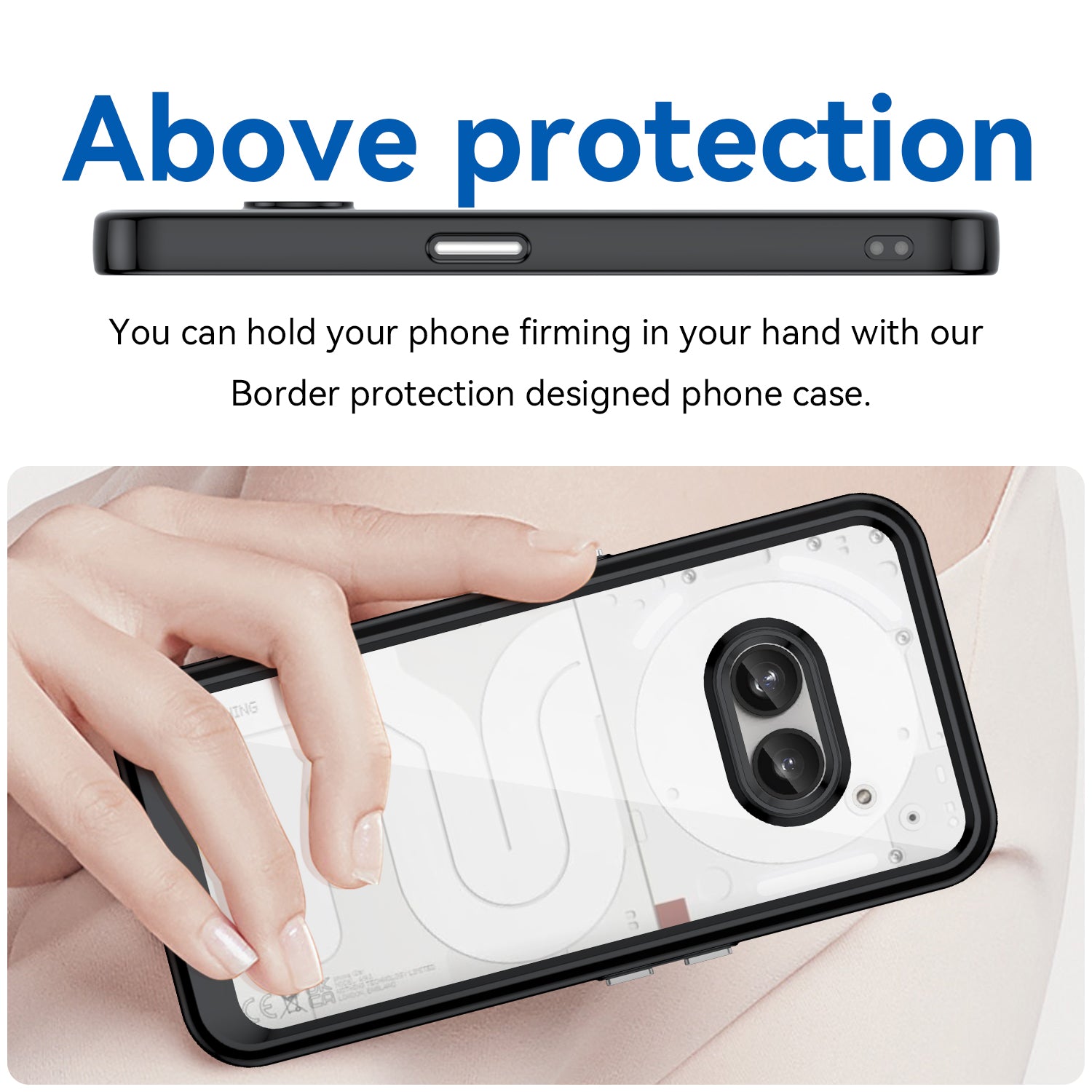 For Nothing Phone (2a) Case Drop-proof TPU Frame Clear Acrylic Protective Shell