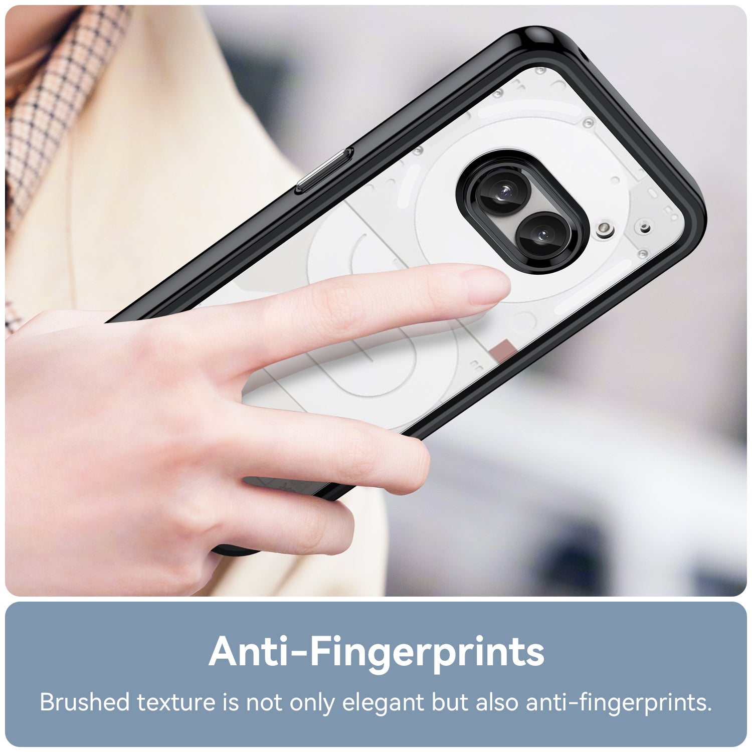 For Nothing Phone (2a) Case Drop-proof TPU Frame Clear Acrylic Protective Shell