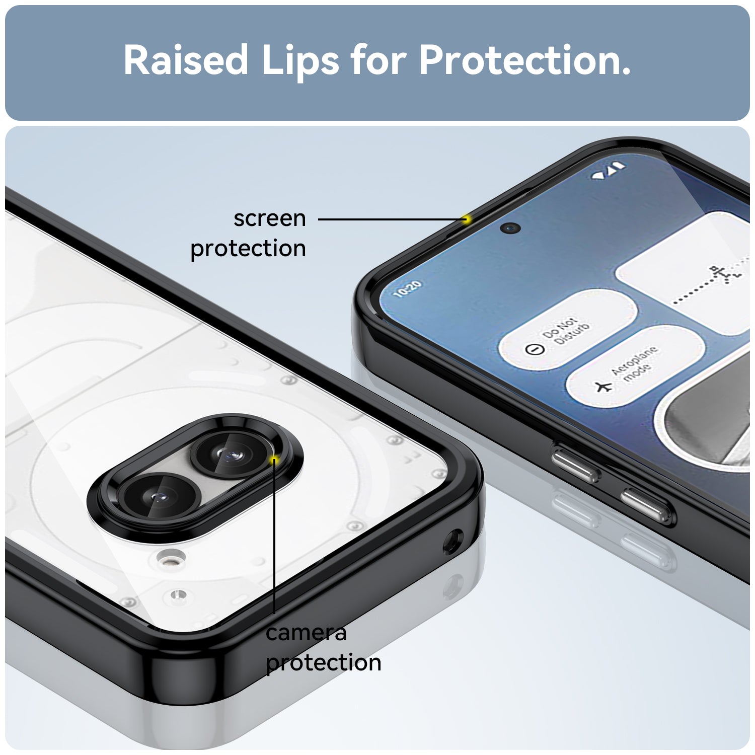 For Nothing Phone (2a) Case Drop-proof TPU Frame Clear Acrylic Protective Shell