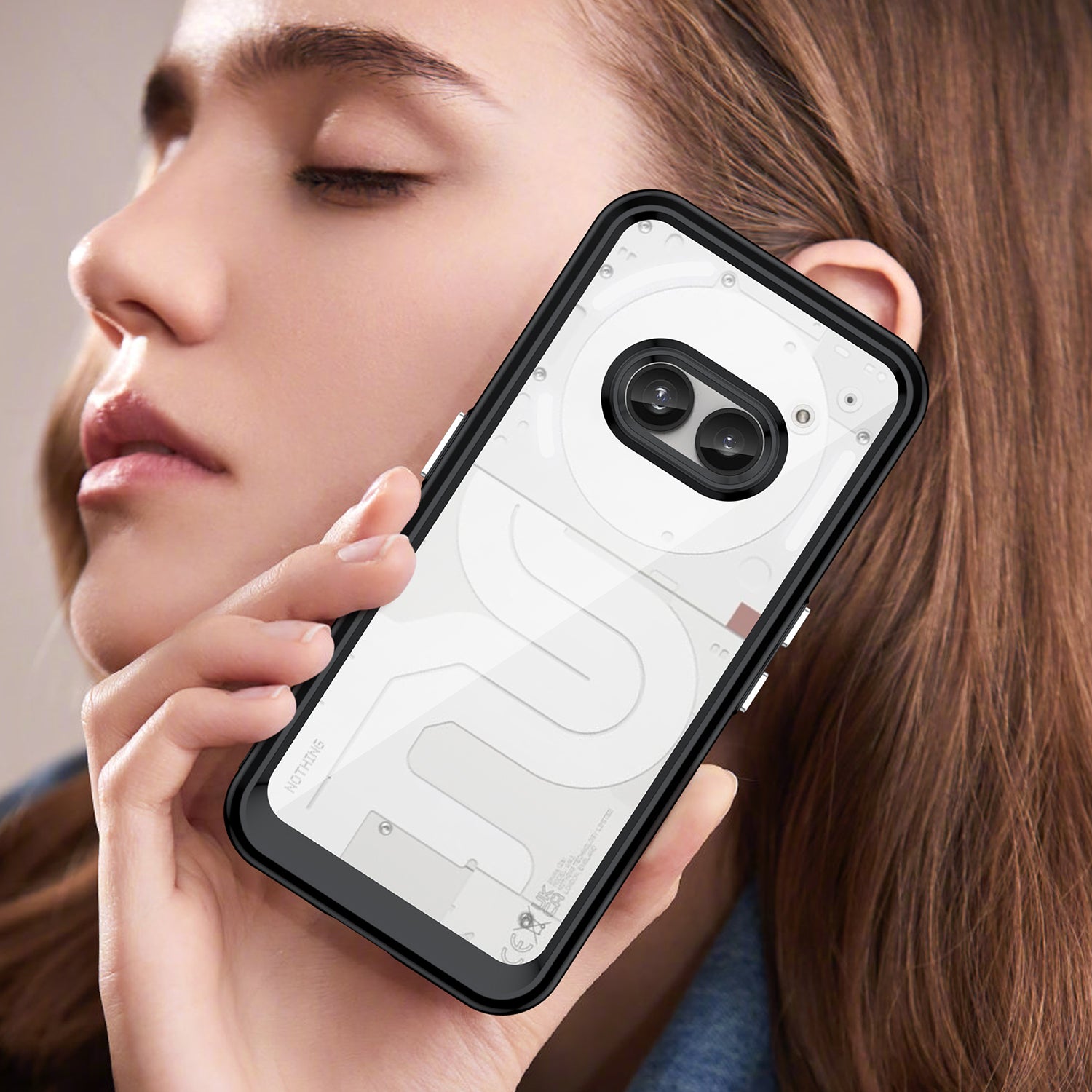 For Nothing Phone (2a) Case Drop-proof TPU Frame Clear Acrylic Protective Shell