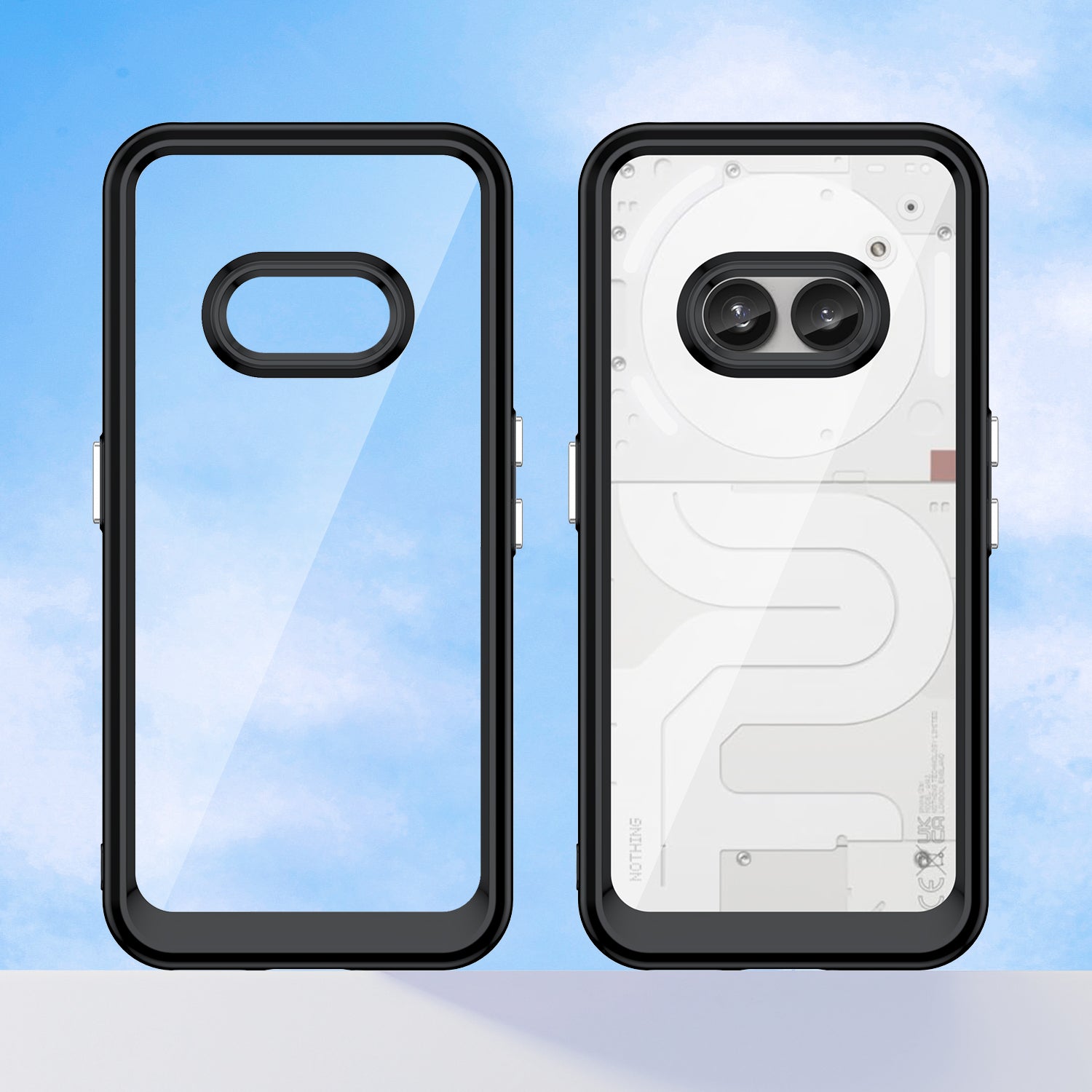 For Nothing Phone (2a) Case Drop-proof TPU Frame Clear Acrylic Protective Shell