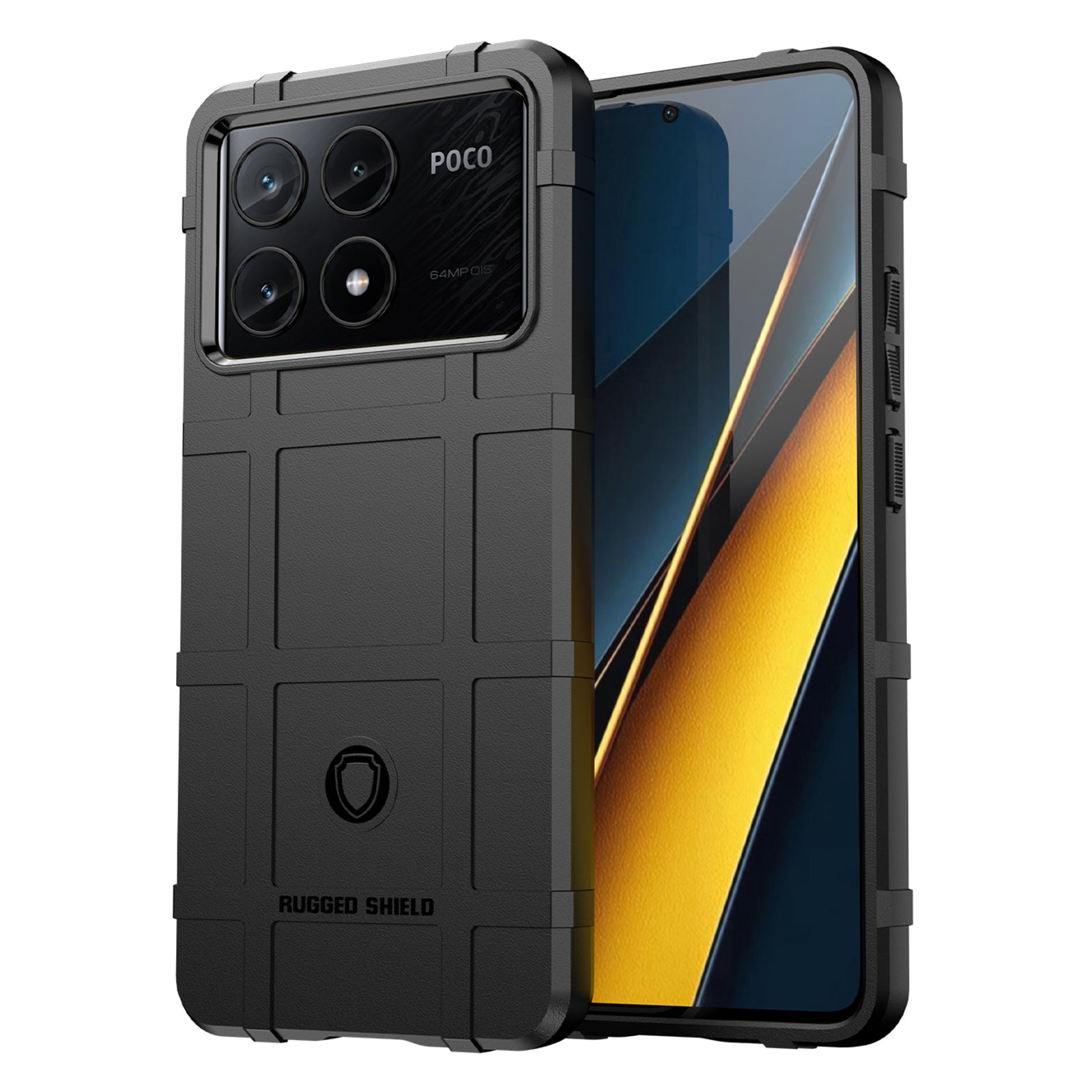 For Xiaomi Poco X6 Pro 5G / Redmi K70E 5G Case Square Grid Texture Non-slip TPU Phone Cover