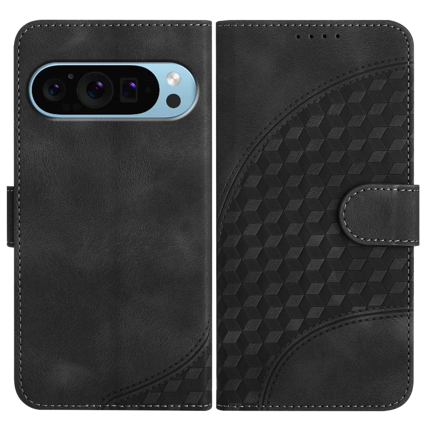 YX0060 For Google Pixel 9 Pro Case Elephant Head Pattern Leather Cell Phone Cover