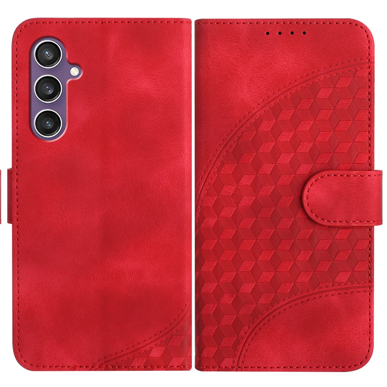 YX0060 For Samsung Galaxy S23 FE Wallet Case Elephant Head Pattern Card Slots Phone Shell