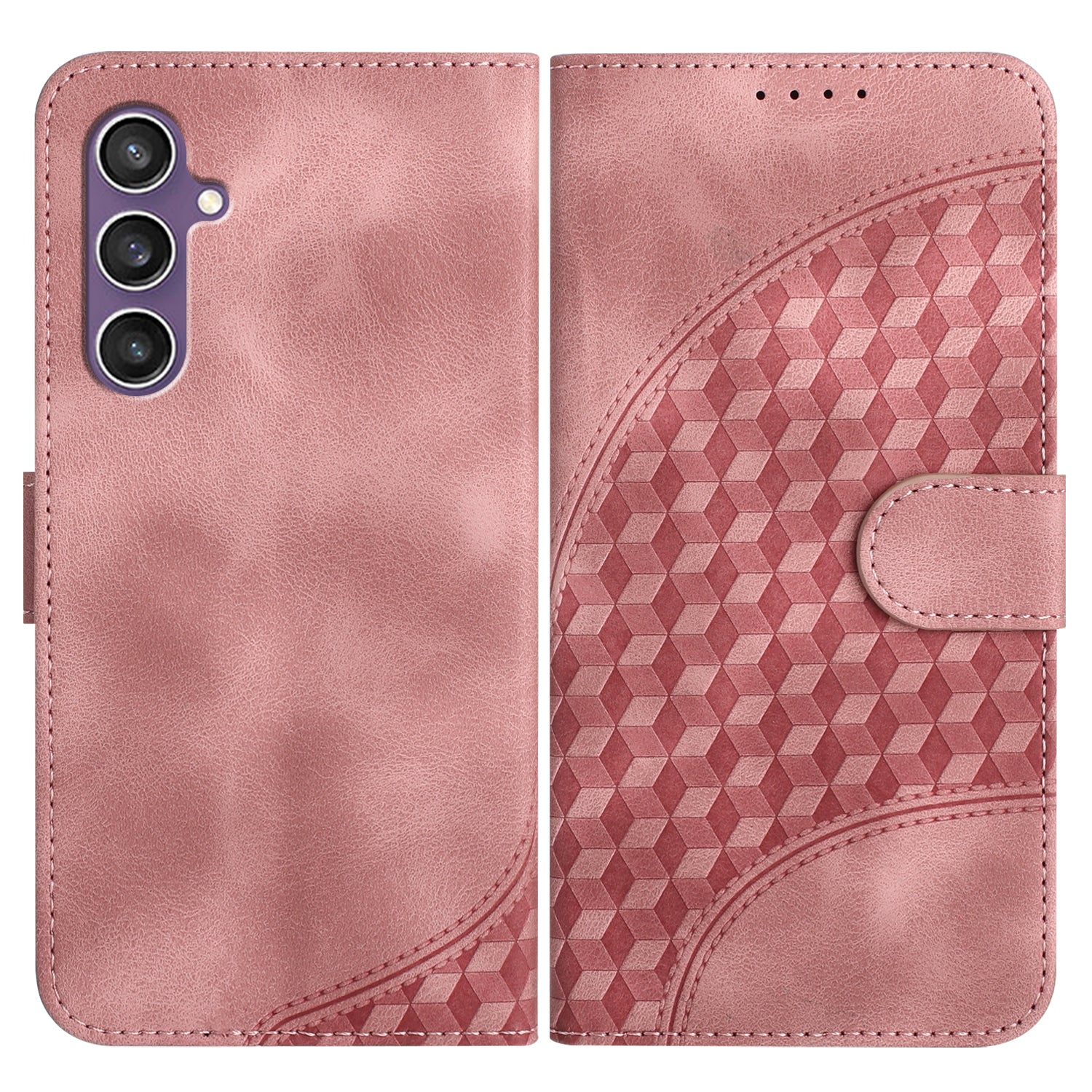 YX0060 For Samsung Galaxy S23 FE Wallet Case Elephant Head Pattern Card Slots Phone Shell