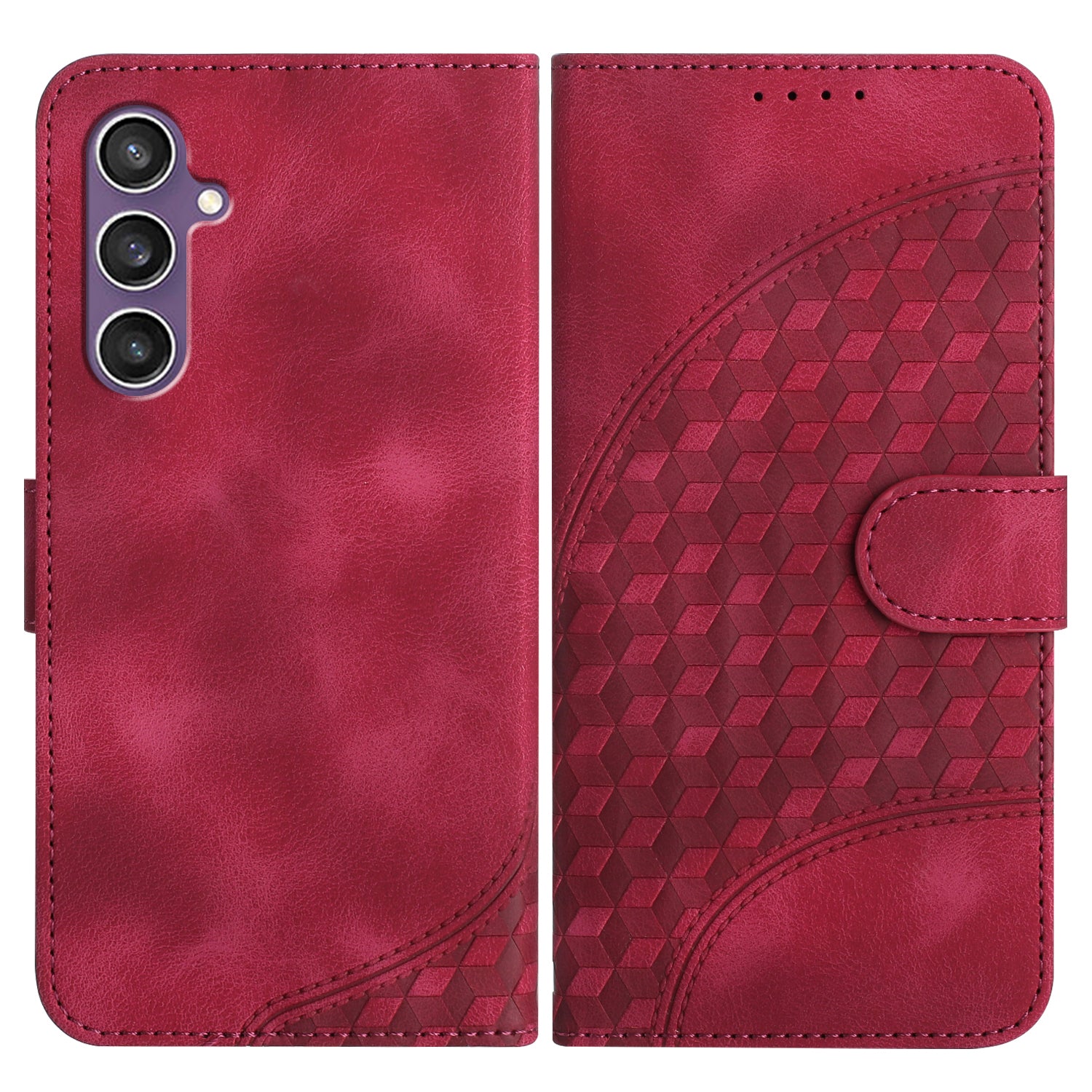 YX0060 For Samsung Galaxy S23 FE Wallet Case Elephant Head Pattern Card Slots Phone Shell