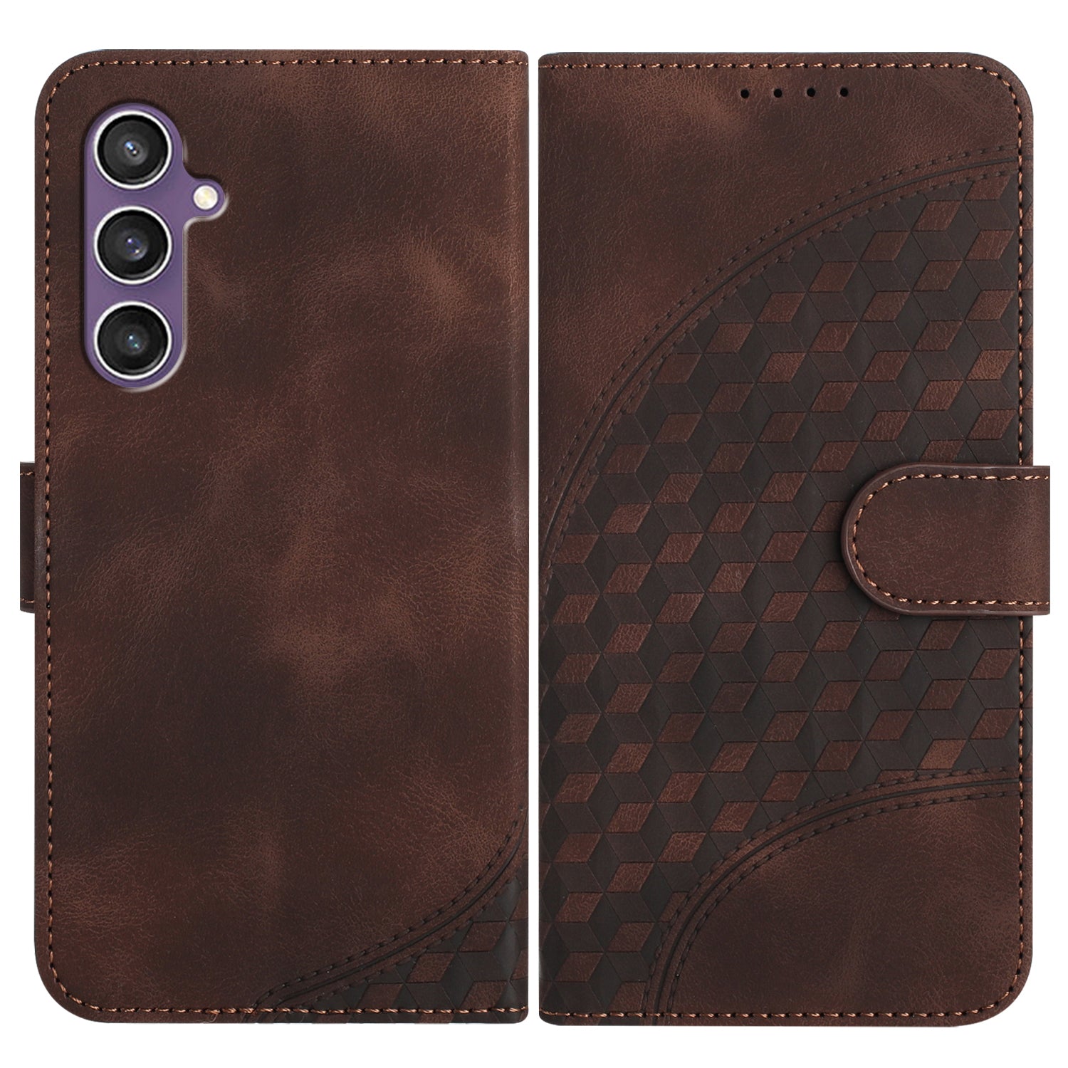 YX0060 For Samsung Galaxy S23 FE Wallet Case Elephant Head Pattern Card Slots Phone Shell