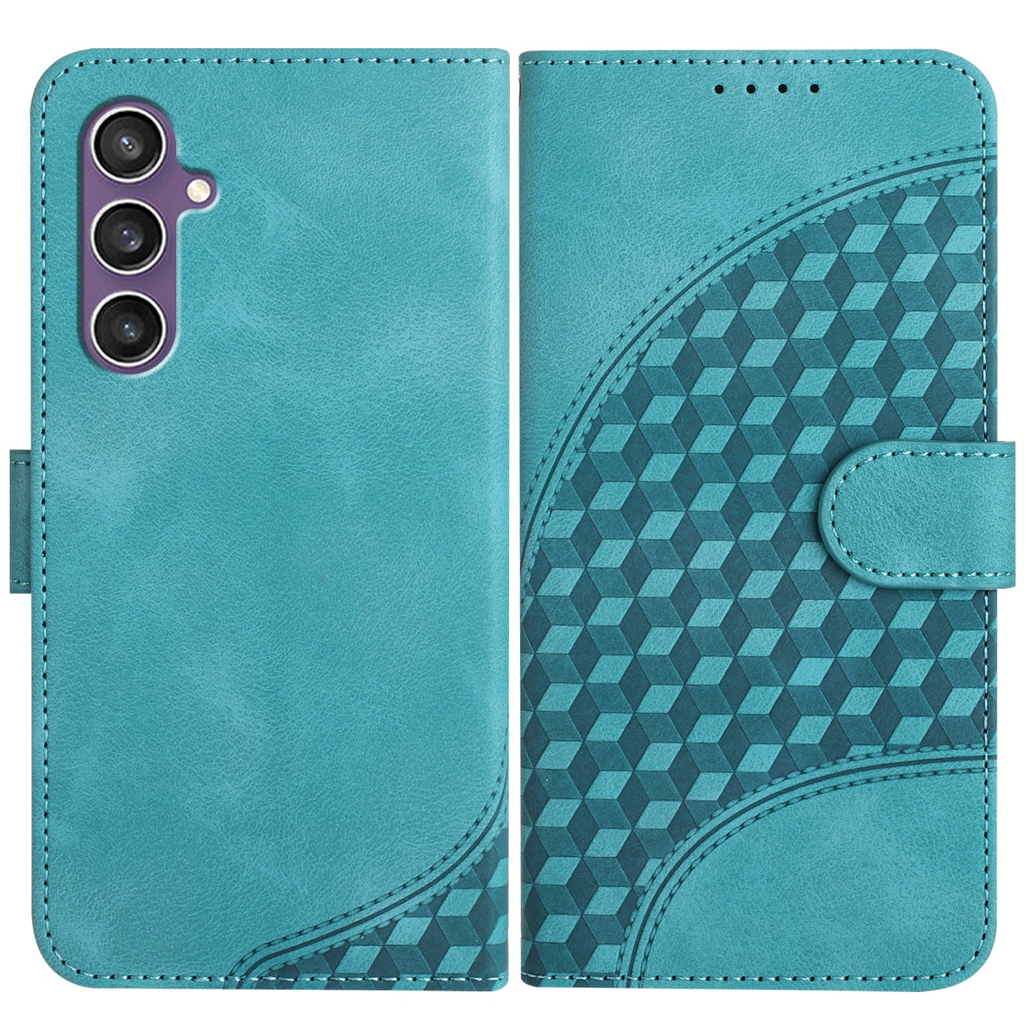 YX0060 For Samsung Galaxy S24 Case Imprinted Elephant Head Pattern Phone Cove with Hand Strap