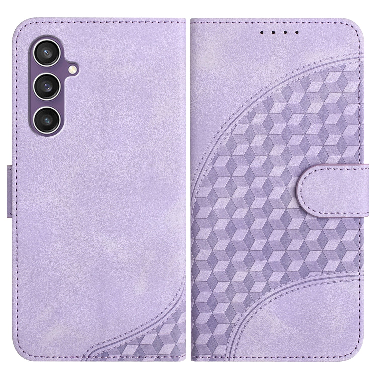 YX0060 For Samsung Galaxy S24 Case Imprinted Elephant Head Pattern Phone Cove with Hand Strap