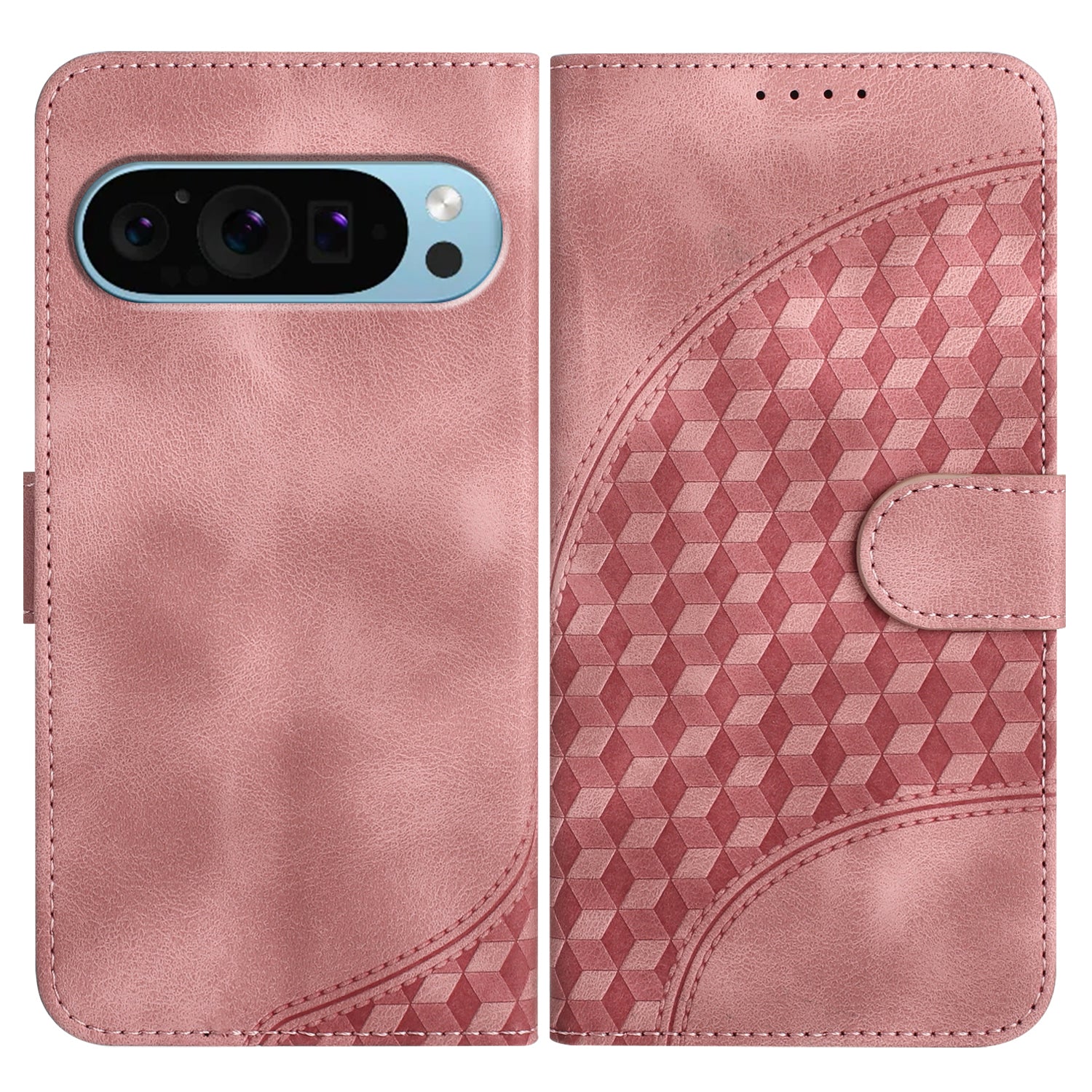 YX0060 Phone Case for Google Pixel 9 Shell Elephant Head Pattern Leather Cover
