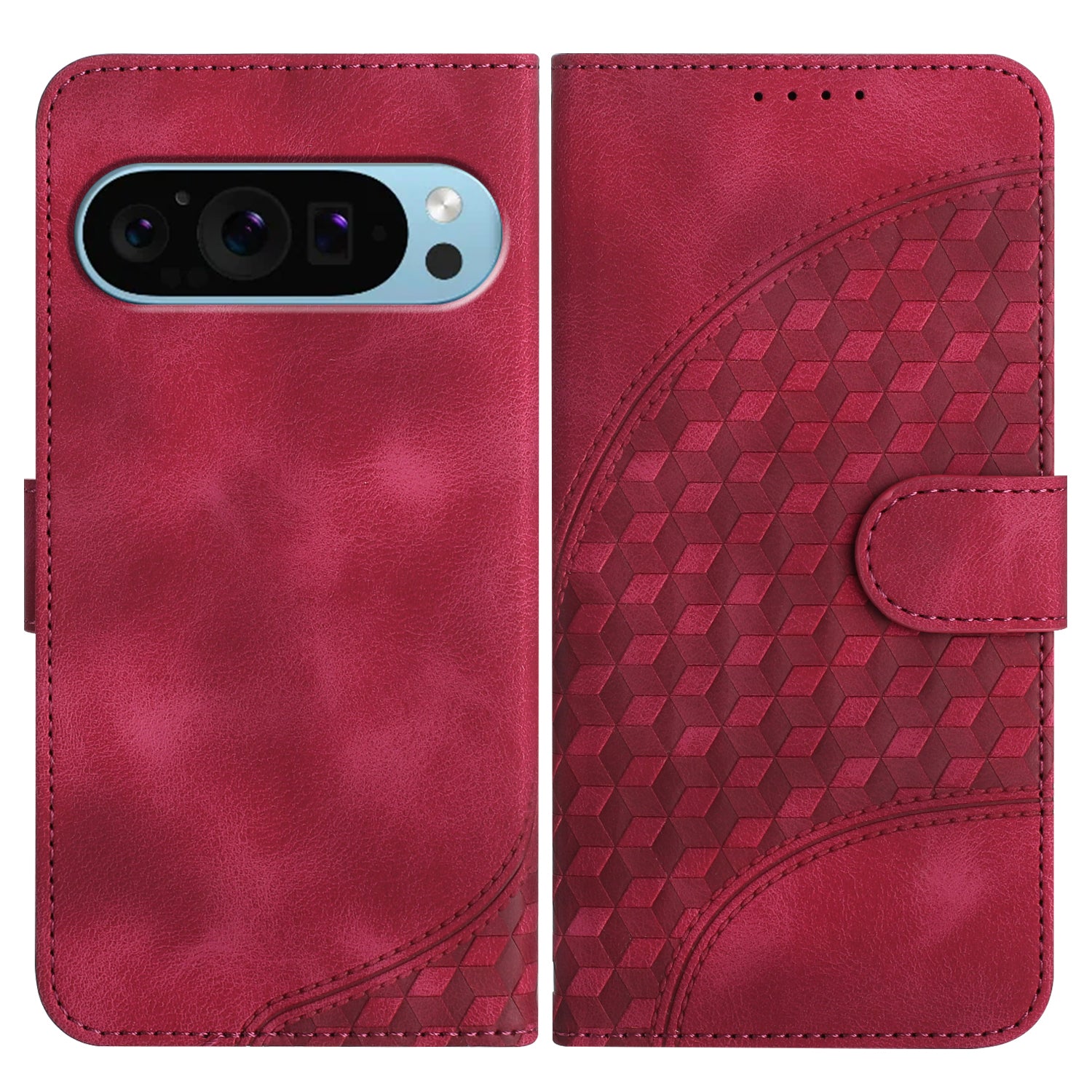 YX0060 Phone Case for Google Pixel 9 Shell Elephant Head Pattern Leather Cover