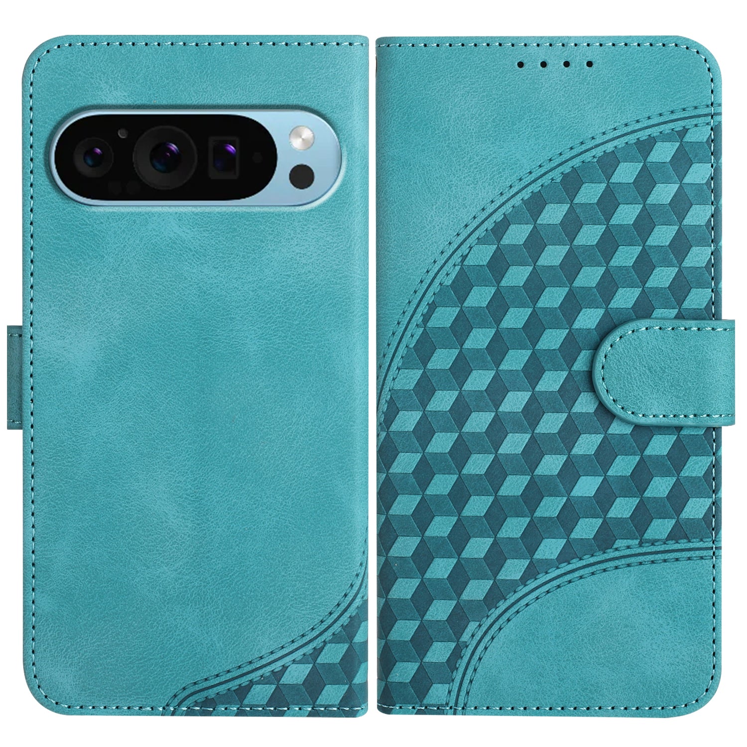 YX0060 Phone Case for Google Pixel 9 Shell Elephant Head Pattern Leather Cover