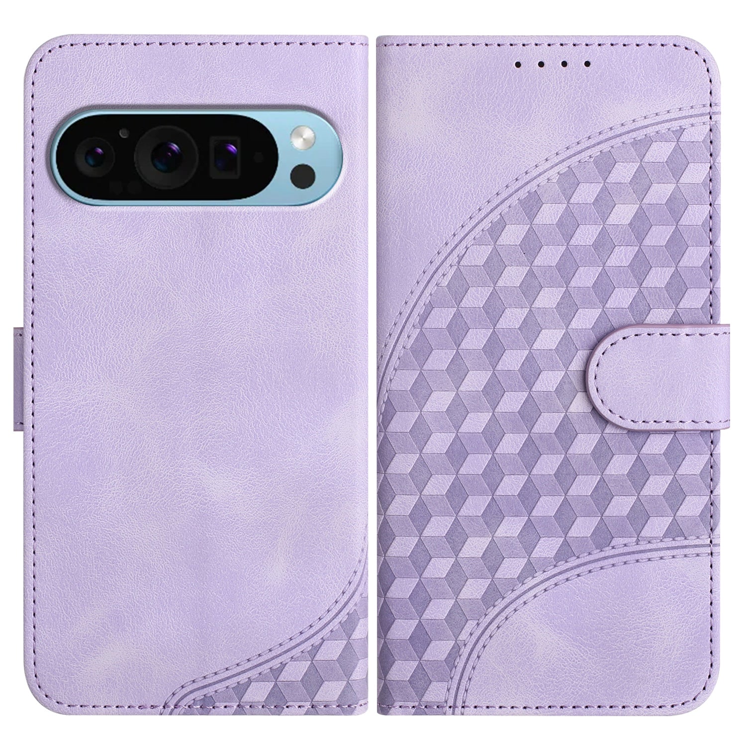 YX0060 Phone Case for Google Pixel 9 Shell Elephant Head Pattern Leather Cover