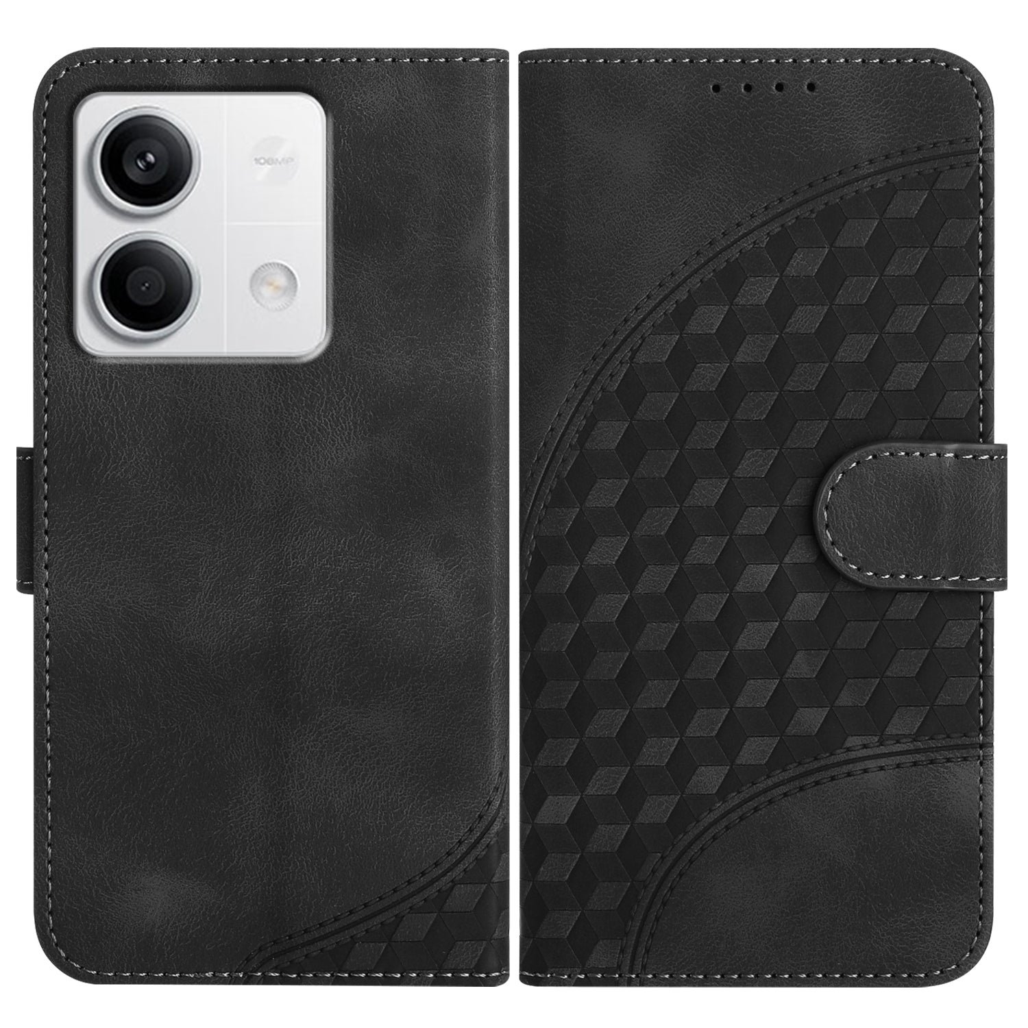 YX0060 For Xiaomi Redmi Note 13 4G Leather Case Elephant Head Pattern Phone Protector