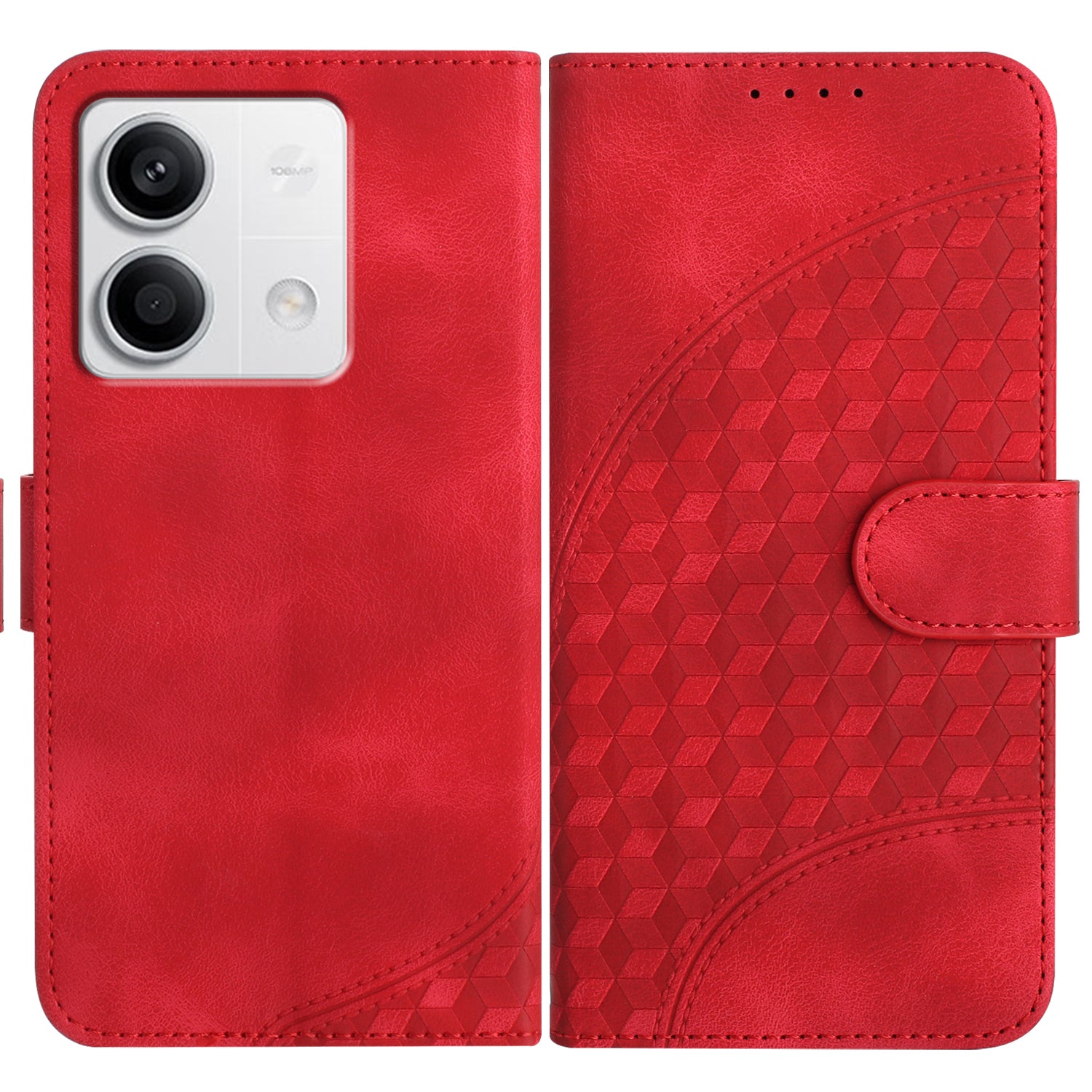 YX0060 For Xiaomi Redmi Note 13 4G Leather Case Elephant Head Pattern Phone Protector