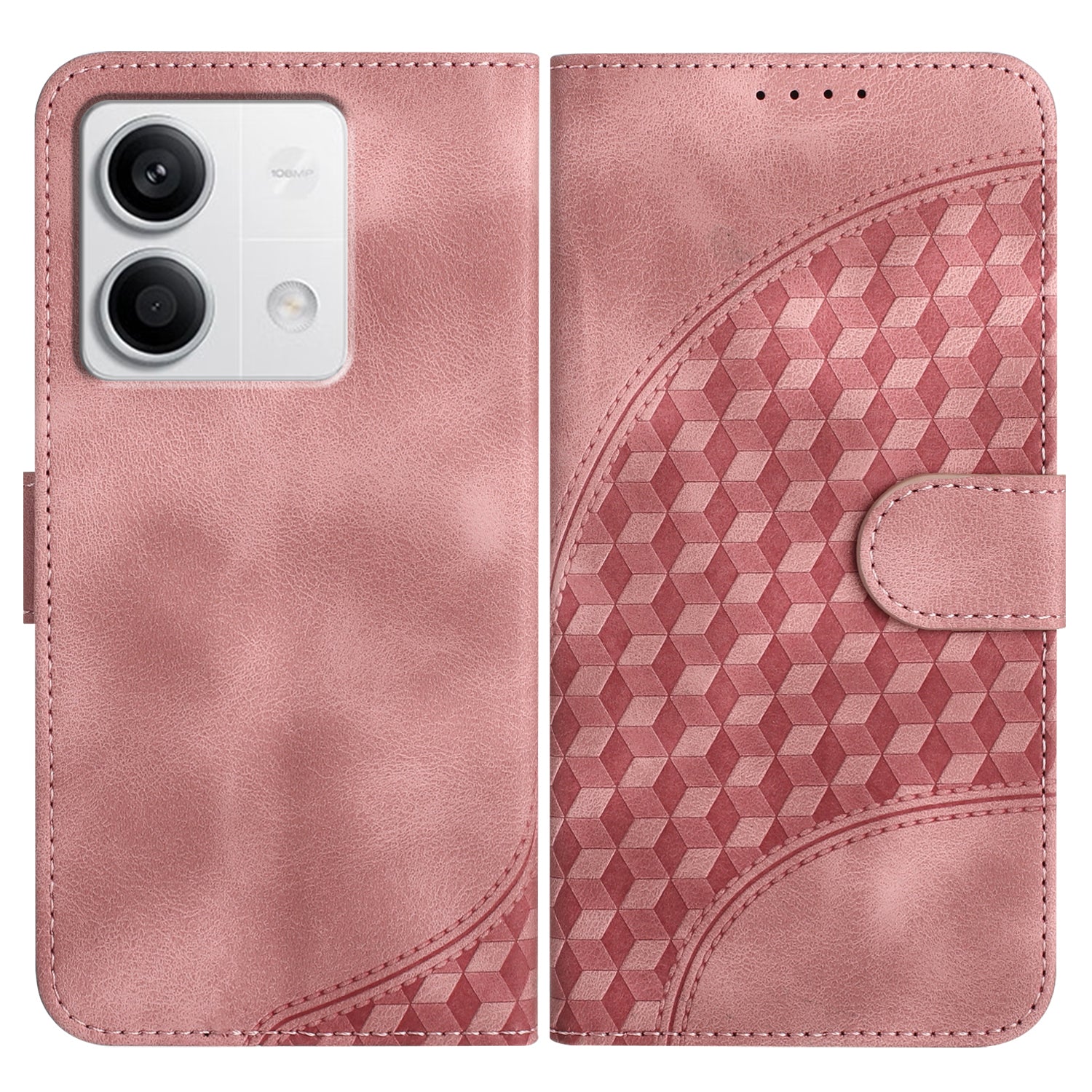 YX0060 For Xiaomi Redmi Note 13 4G Leather Case Elephant Head Pattern Phone Protector